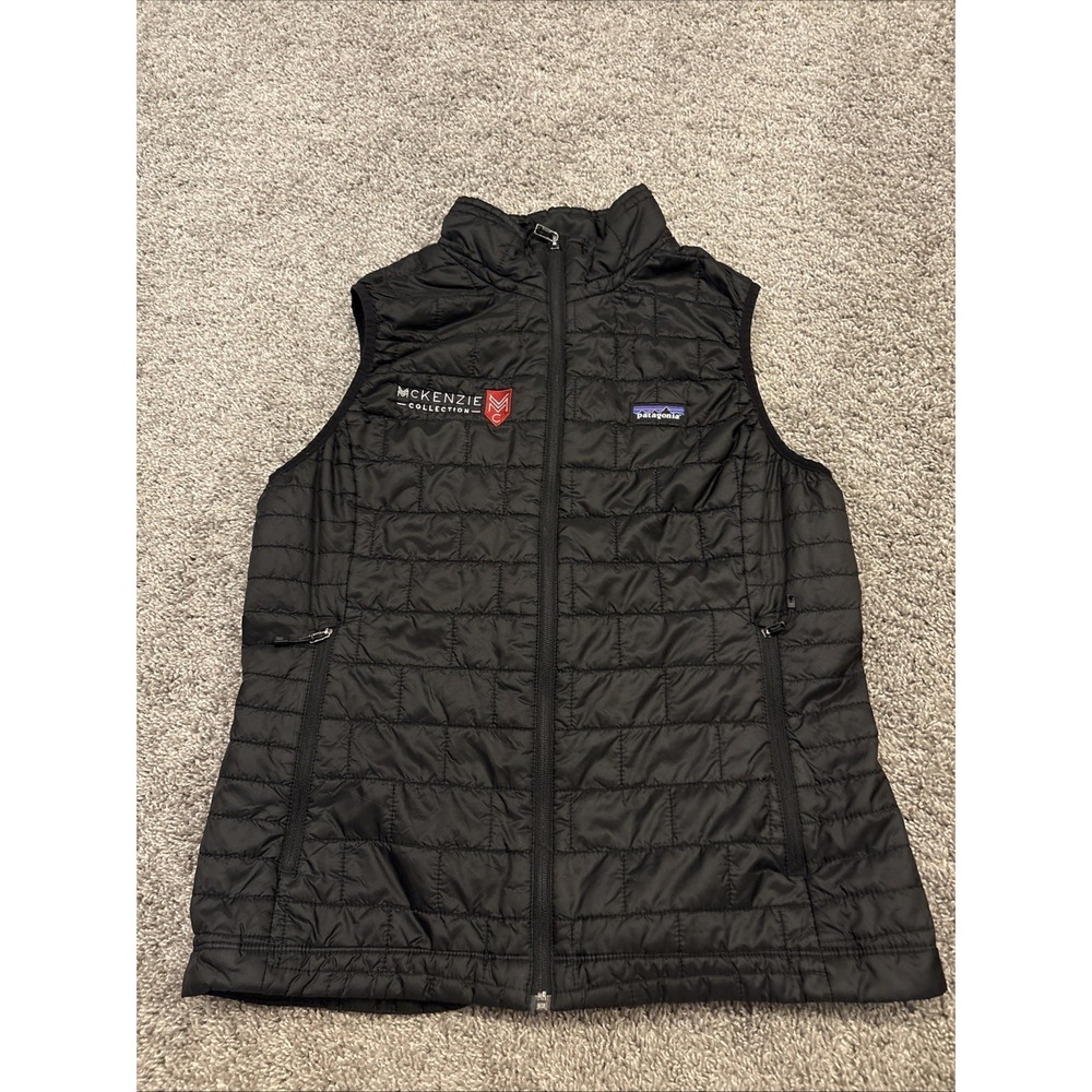 Women's Large Patagonia Nano Puff Vest Black Full Zip Quilted Primaloft 84246